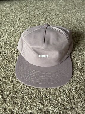 OBEY Dusty Mauve / Lavender Logo 5-Panel Cap